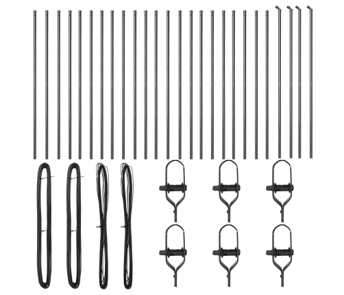 Žogu Stabi 26 Gabali Pelēks Ø32 Mm 210 Cm Cinkots Tērauds Vidaxl