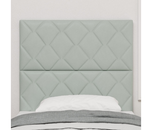 Vidaxl Gultas Galvgalis Dimanta Bloku Dizains Gaiši Pelēks 100 Cm Samts,  Gultas Galvgalis Dimanta Bloku Dizains Gaiši Pelēks 200 Cm Samts Vidaxl