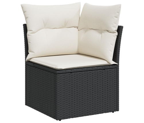 11 Gab. Dārza Dīvānu Komplekts Ar Spilveniem Melnā Poli Ratānā Vidaxl