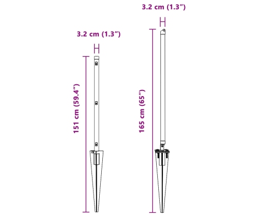 Žoga Stabi Ar Izsistumu 52 Gab. Ø32 Mm 120 Cm Galvanizēts Tērauds Vidaxl