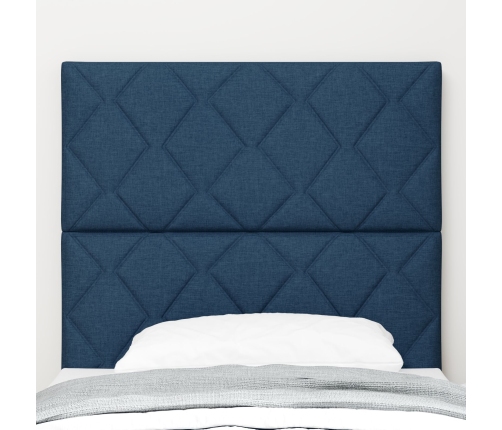 Vidaxl Gultas Galvgaļa Dimanta Bloku Dizains Zila 100 Cm Audums,  Gultas Galvgaļa Dimanta Bloku Dizains Zila 200 Cm Audums Vidaxl