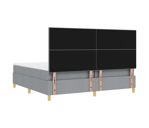 Pamatne Ar Matraci Gaiši Pelēks 200X200 Cm Audums Vidaxl