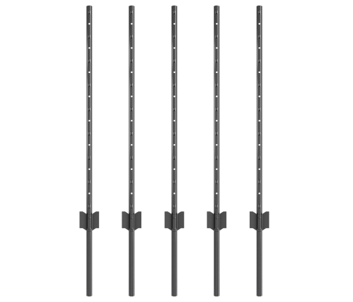 Žoga Stabi 5 Gabalu U-Kanāls Pelēks 80 Cm Tērauds Vidaxl