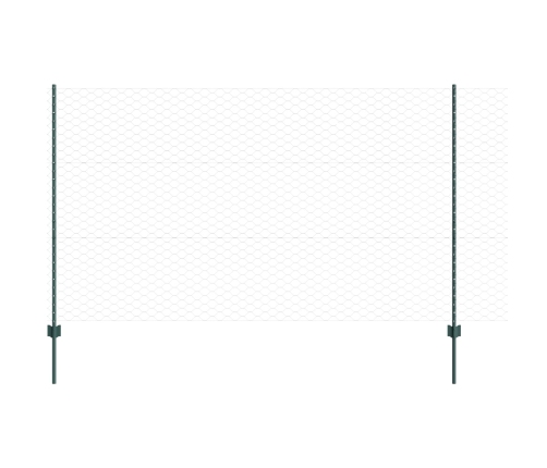 Vidaxl Žogu Stabi 11 Gab U-Kanāls Zaļš 140 Cm Metāls,  Sešstūra Žogs Zaļā 1.4X50 M Metāls Vidaxl