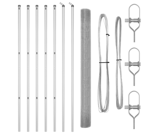 Žoga Stabu Komplekts 2 Gabali Cinkots Tērauds Cinkota Tērauda Siets Vidaxl