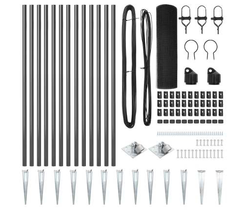 Žoga Stabu Komplekts 2 Gabali Pelēks Plastmasa 25 X 1 M Vidaxl