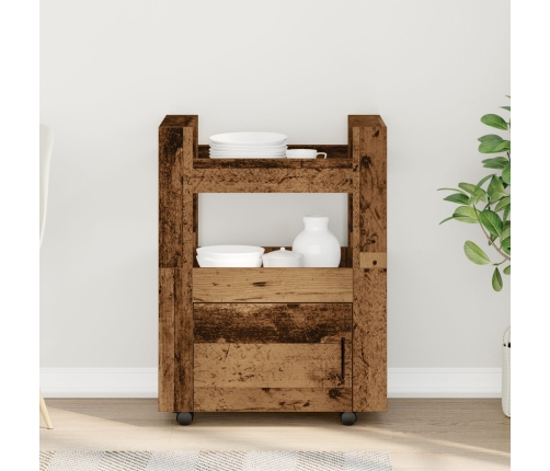 Virtuves Ratiņi Vecs Koks 60X45X80 Cm Inženierijas Koks Vidaxl