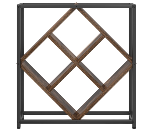 Vīna Statīvi Dūmots Ozols Metāla Rāmis Un Koka Plaukti Vidējs Vidaxl