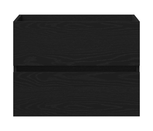 Vidaxl Izlietnes Skapītis Ar Iebūvētu Izlietni Melnā Ozola Inženierijas Koks,  Izlietnes Skapītis Melnā Ozola 60X38.5X45 Cm Inženierijas Koks Vidaxl