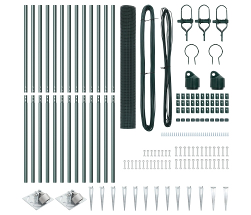 Žoga Stabu Komplekts 2 Gabali Zaļš Metāls 25 X 1 M Izturīgs Vidaxl