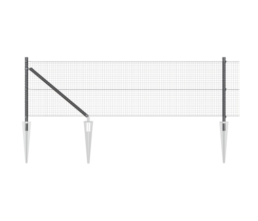 Savilkta Stieples Žogs Ar 13 Naglām Pelēks 0.6X50 M Tērauds Vidaxl