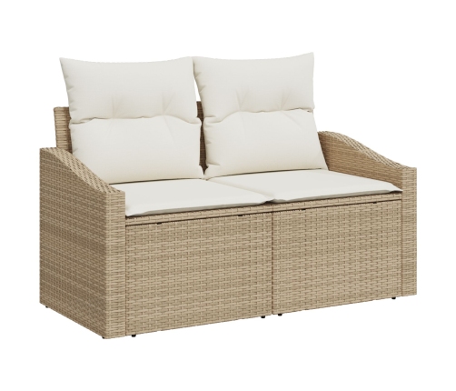 10 Daļu Dārza Dīvānu Komplekts Ar Spilveniem Bēšs Poli Rotangpalma Vidaxl