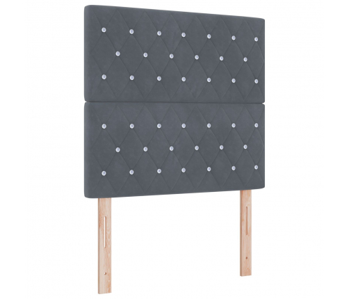 Vidaxl Gultas Galvgalis Spīguļpogu Tuftēts Tumši Pelēks 100 Cm Samts,  Gultas Galvgalis Spīguļpogu Tuftēts Tumši Pelēks 200 Cm Samts Vidaxl