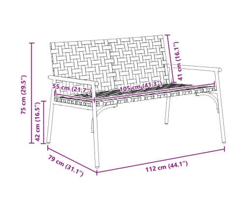 Dārza Sols Melns 113X79X75 Cm Polirotangpalma Vidaxl
