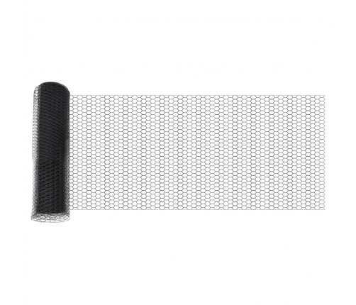 Vidaxl Sešstūra Žogs Pelēks 0.4X100 M Tērauds,  Žoga Stabi Ar Spīlēm 13 Gab. Ø32 Mm 60 Cm Cinkots Tērauds Vidaxl