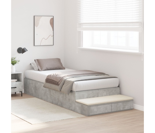 Vidaxl Uzglabāšanas Gultas Rāmis Betona Pelēks Inženierijas Koks