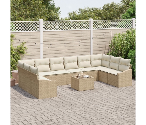 11 Daļu Dārza Dīvānu Komplekts Ar Spilveniem Brūnā Poli Rotangpalmas Vidaxl