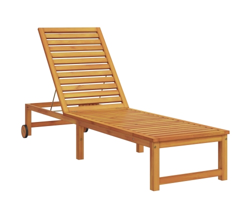 Vidaxl Sauļošanās Krēsls Ar Galdiņu No Cietas Akācijas,  Sauļošanās Krēsls No Cietas Akācijas Vidaxl