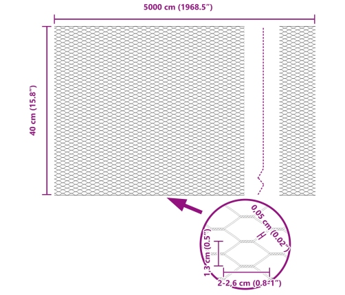 Vidaxl Žoga Stabi 11 Gabali U-Kanāls 40 Cm Cinkots Tērauds,  Sešstūra Žogs 0.4X50 M Cinkots Tērauds Vidaxl