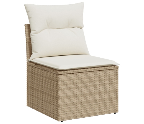 10 Gabalu Dārza Dīvānu Komplekts Ar Spilveniem Bēšs Poli Rotangpalma Akācija Vidaxl