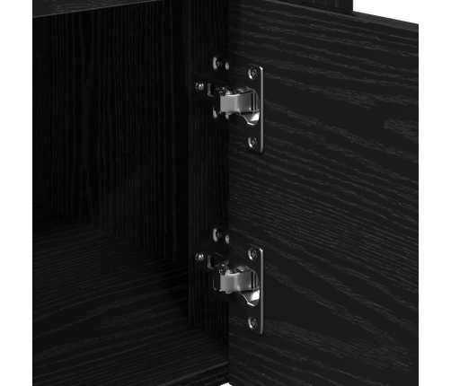 Virtuves Ratiņi Melna Ozolkoka 60X45X80 Cm Inženierijas Koks Vidaxl