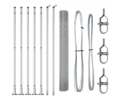 Žoga Stabiņu Komplekts 2 Gabali Cinkots Tērauds 10M X 1M Izturīgs Vidaxl