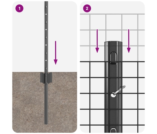 Vistas Tīkla Žoga Komplekts 2 Gabali Pelēks Cinkots Metāls Vidaxl