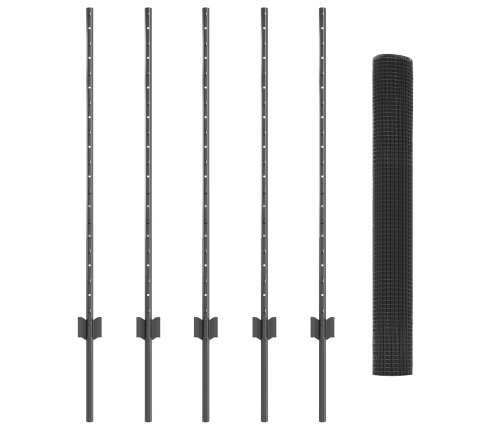 Vistas Acu Žogu Komplekts 2 Gab. Pelēks Metāls 10 X 1 M Žogs Vidaxl