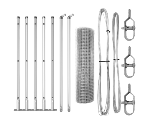 Žoga Stabu Komplekts 10 X 0.5 M 2 Gabali Cinkots Tērauds Vidaxl