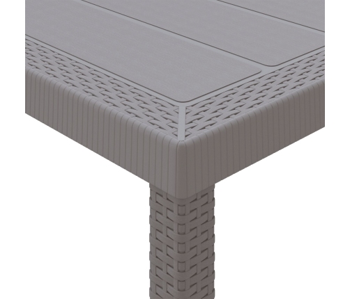 11 Gabali Dārza Galds Ar Spilveniem Gaiši Pelēka Polietilēna Rotangpalma Vidaxl