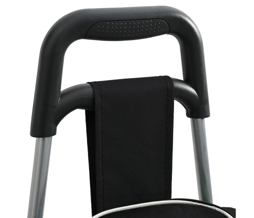 Iepirkumu Rati Ar Kāpņu Kāpēju Melnā Krāsā 38 L Vidaxl