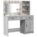 2 Daļīgs Tualetes Galda Komplekts Ar Led Pelēks Sonoma Inženierijas Koks Vidaxl