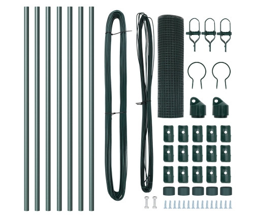 Savilktais Vads Ar 7 Stabiem Zaļš 0.8X10 M Tērauds Vidaxl
