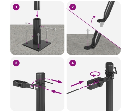 Žoga Stabu Komplekts 7 Daļas Pelēks Betons 3.2 X 3.2 X 50 Cm Vidaxl