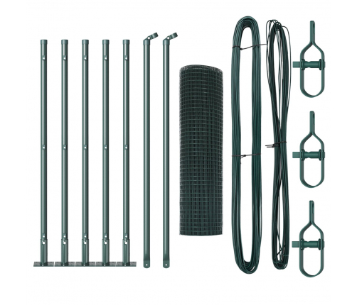 Žoga Stabu Komplekts 2 Gabali Zaļš Plastmasu Pārklāts Metāls Vidaxl