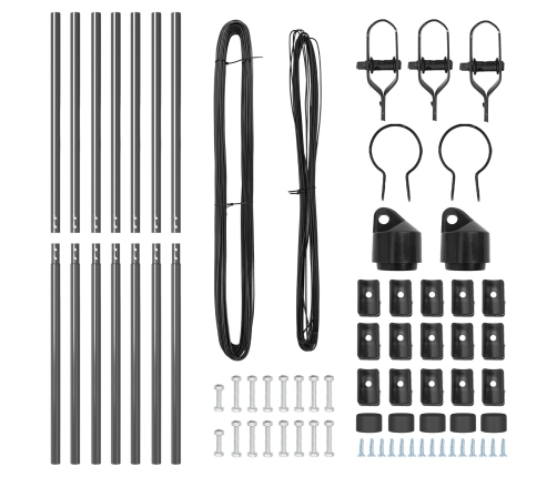 Žoga Stabi 7 Gabalu Komplekts Pelēks Metāls Vidaxl