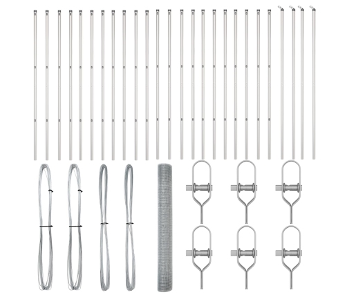 Savilktais Žogs Ar 13 Postes 1X50 M Cinkotā Tēraudā Vidaxl