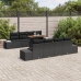 Vidaxl 7 Daļu Dārza Dīvānu Komplekts Ar Spilveniem, Melnajā Poli Rotangpalma