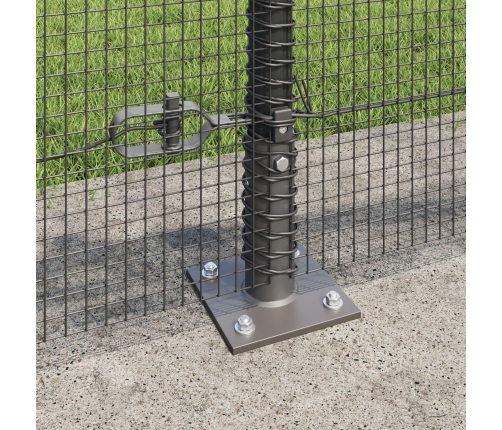 Žoga Stabu Komplekts 2 Gabali Pelēks Tērauds 10 X 0.5 M Vidaxl