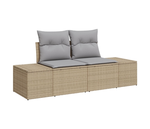 10 Gabalu Dārza Dīvānu Komplekts Ar Spilveniem Bēšā Polietilēna Rotangpalma Vidaxl