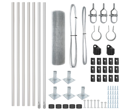 Žoga Stabu Komplekts 10 X 0.5 M 2 Gabali Cinkots Tērauds Vidaxl