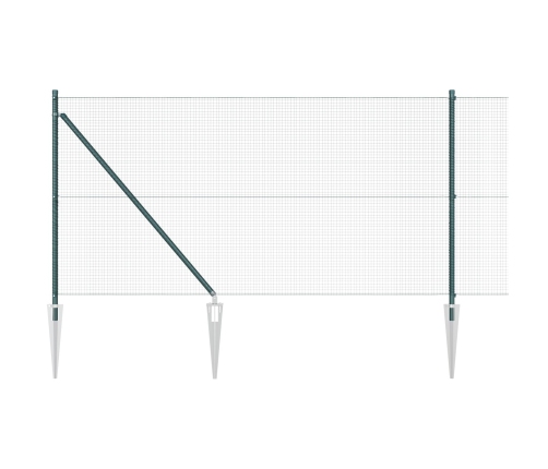 Zaļais Žoga Stabu Komplekts 2 Gabali Zaļš Metāls 10 X 1 M Vidaxl