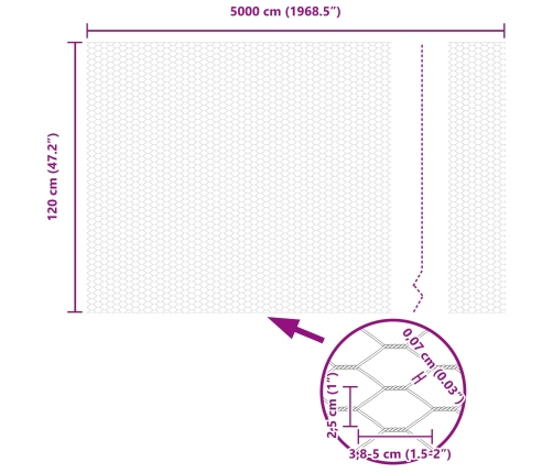 Vidaxl Žogu Stabi 11 Gab. U-Kanāls Zaļš 120 Cm Tērauds,  Sešstūra Žogs Zaļš 1.2X50 M Tērauds Vidaxl