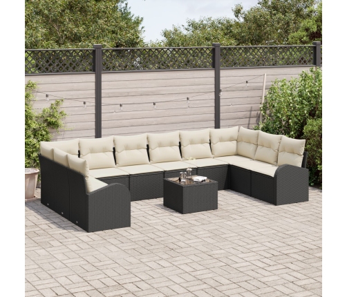 10 Daļu Dārza Dīvānu Komplekts Ar Spilveniem Brūnā Poliratanā Vidaxl