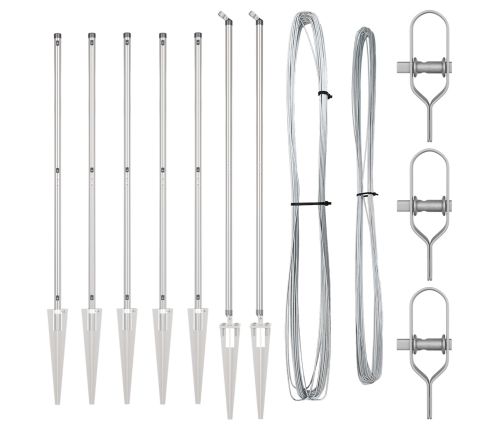 Žoga Postes Ar Spici 7 Gab. Ø32 Mm 180 Cm Cinkots Tērauds Vidaxl