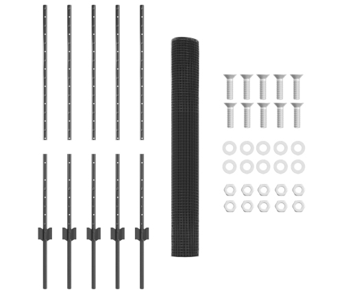 Vistas Acu Žogu Komplekts 2 Gab. Pelēks Metāls 10 X 1 M Žogs Vidaxl