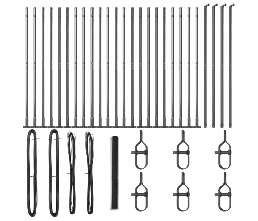 Vidaxl Pelēks Žogu Komplekts 1,6X50 M Tērauds,  Žogu Stabi Ar Pamatplates 13 Gab Ø32Mm 88,5Cm Vidaxl