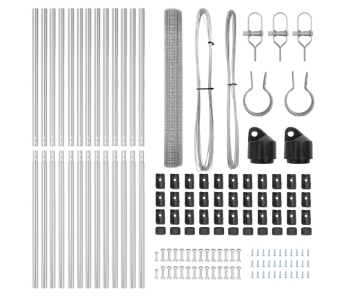 Vītnē Kalts Žogs Ar 13 Stabiem 1.4X25 M Cinkota Tērauda Vidaxl