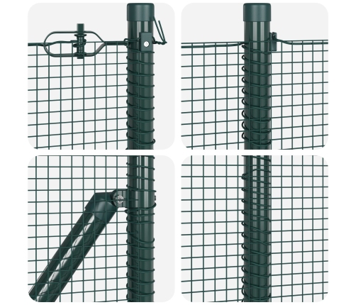 Žoga Stabiņu Komplekts 2 Gabali Zaļš Tērauds, Pvc 25 X 1 M Vidaxl