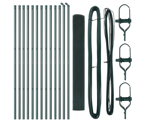 Žoga Stabu Komplekts 2 Gabali Zaļš Pulverkrāsots Tērauds 25 X 1 M Vidaxl